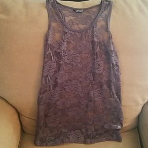 Brown Lace Tank top